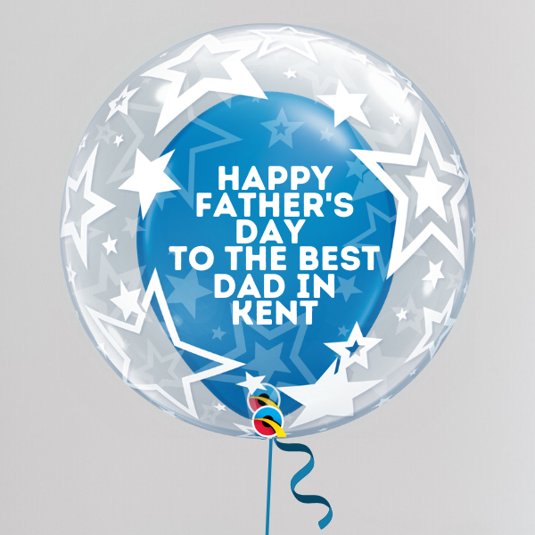 Best Dad in Kent Father's Day Deco Bubble Balloon (Inflated with Helium & Weight Included) | Presentimes