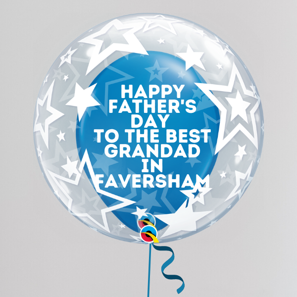Best Grandad in Faversham Father's Day Deco Bubble Balloon (Inflated with Helium & Weight Included) | Presentimes