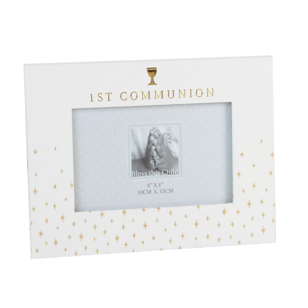 Bless This Child' Frame Gold Chalice "1st Communion" 6"x4" | Presentimes
