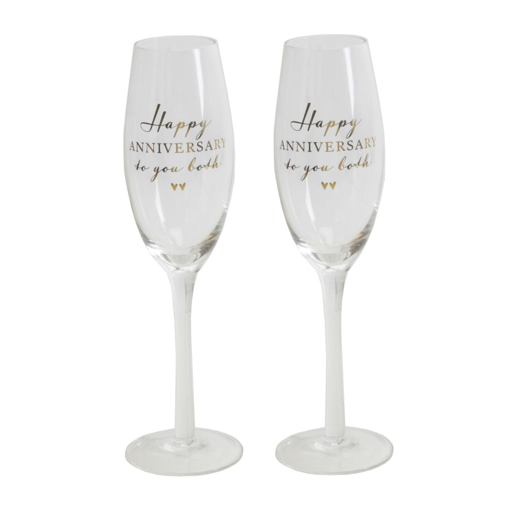 Amore Champagne Flutes Set of 2 - Happy Anniversary | Presentimes