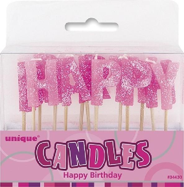 Pink Birthday Pick Cake Candle | Presentimes