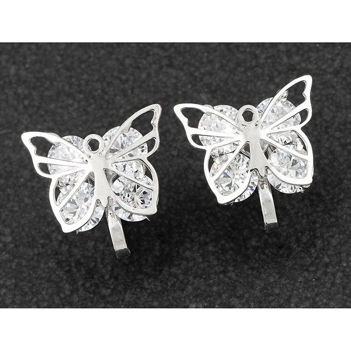 Crystal Butterfly Clip on Earrings | Presentimes