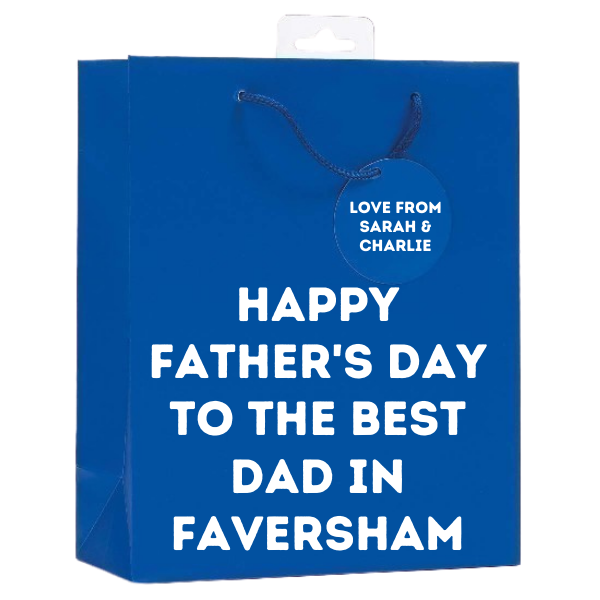 <b> NEW! <br> 11 COLOURS AVAILABLE </b><br> Personalised Father's Day Gift Bag <br> (FREE Tissue Paper Included) | Presentimes