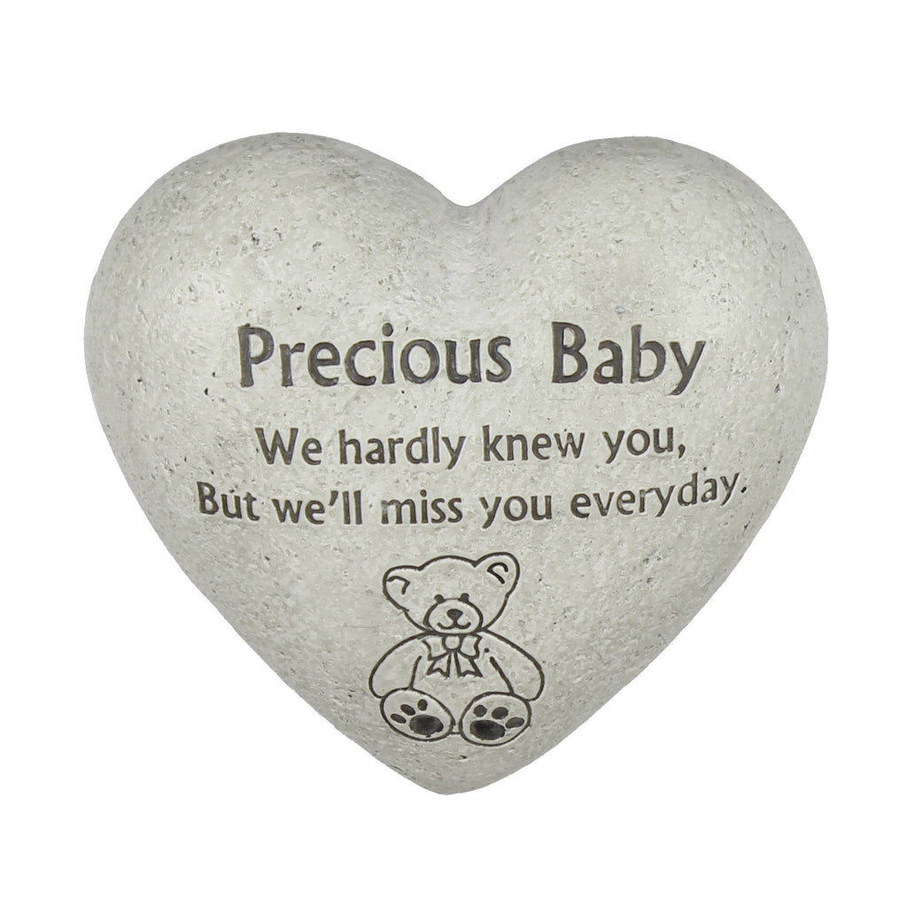 Graveside Memorial Heart Plaque Ant.Stone "Precious Baby" | Presentimes