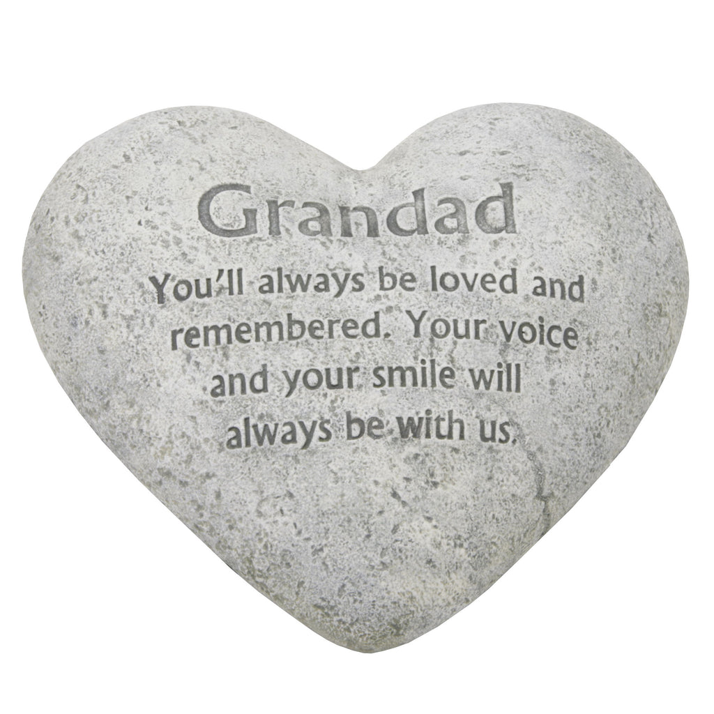Graveside Memorial Heart Plaque Ant.Stone "Grandad" | Presentimes