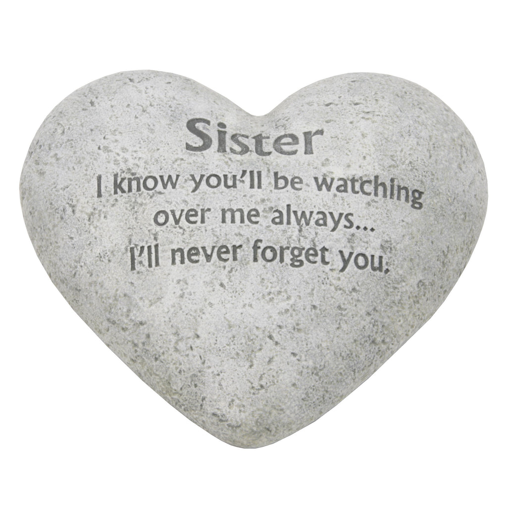 Graveside Memorial Heart Plaque Ant.Stone "Sister" | Presentimes