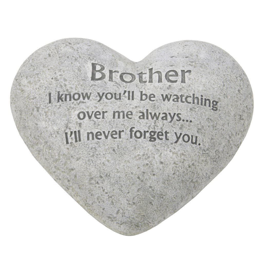 Graveside Memorial Heart Plaque Ant.Stone "Brother" | Presentimes