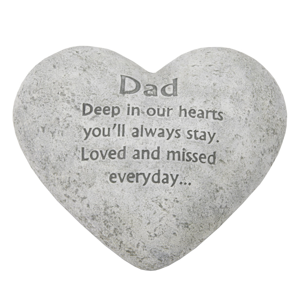 Graveside Memorial Heart Plaque Ant.Stone "Dad" | Presentimes