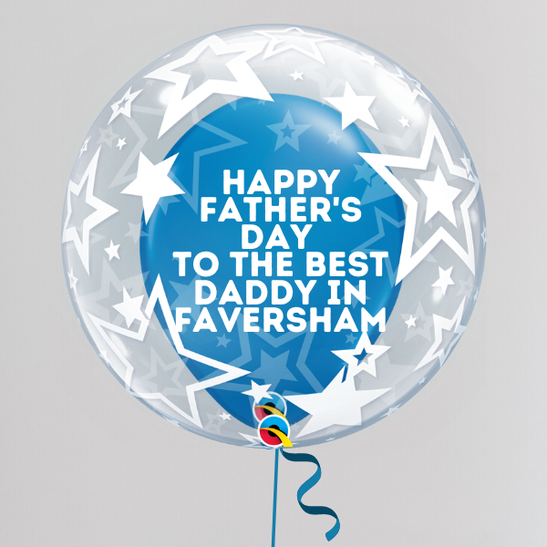 Best Daddy in Faversham Father's Day Deco Bubble Balloon (Inflated with Helium & Weight Included) | Presentimes