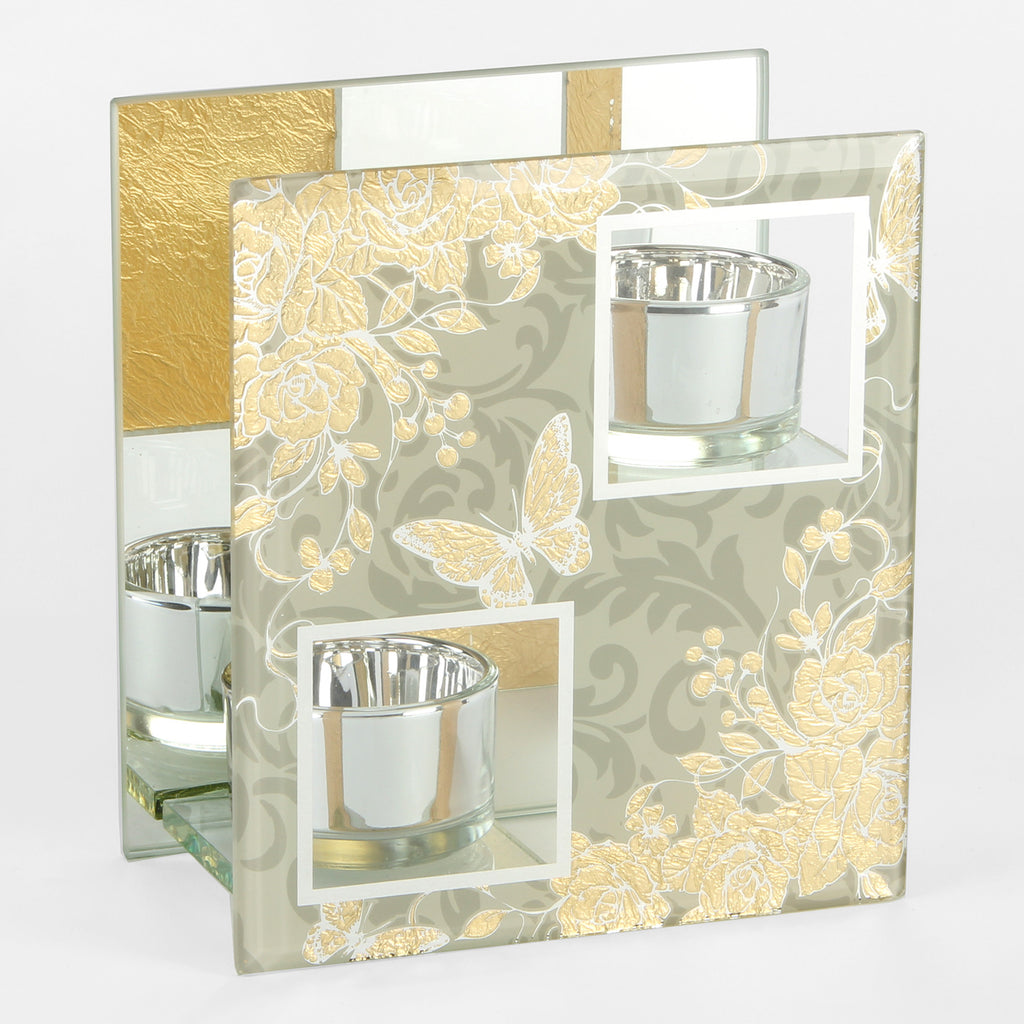 Sophia Gold Rose Collection Double T Lite Holder | Presentimes