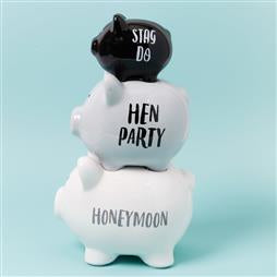 'PENNIES & DREAMS' TRIPLE PIGGY BANK - HONEYMOON