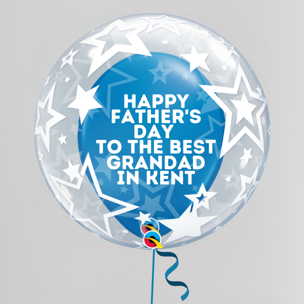 Best Grandad in Kent Father's Day Deco Bubble Balloon (Inflated with Helium & Weight Included) | Presentimes