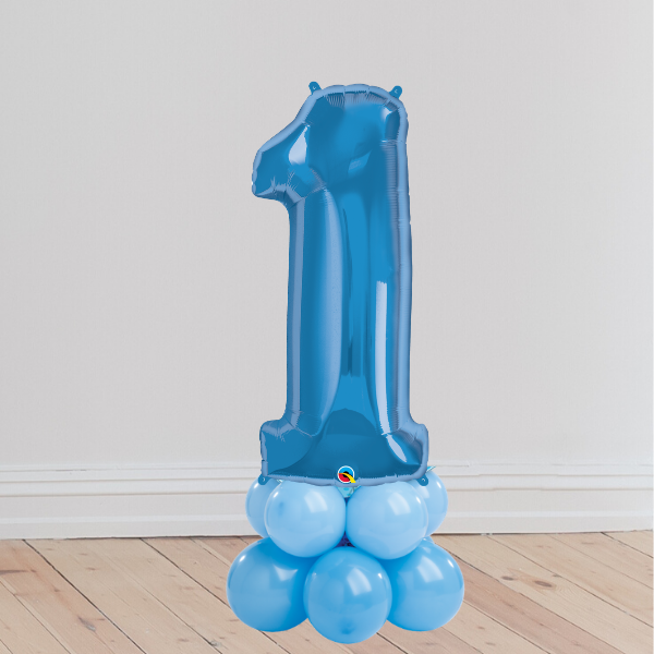 <b> 6 COLOURS AVAILABLE </b> <br>Giant Floor Age Tower Number Balloon (Inflated with Helium & Base Included) | Presentimes