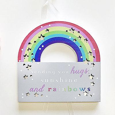 Small Plaque - Sending You Hugs - Rainbow