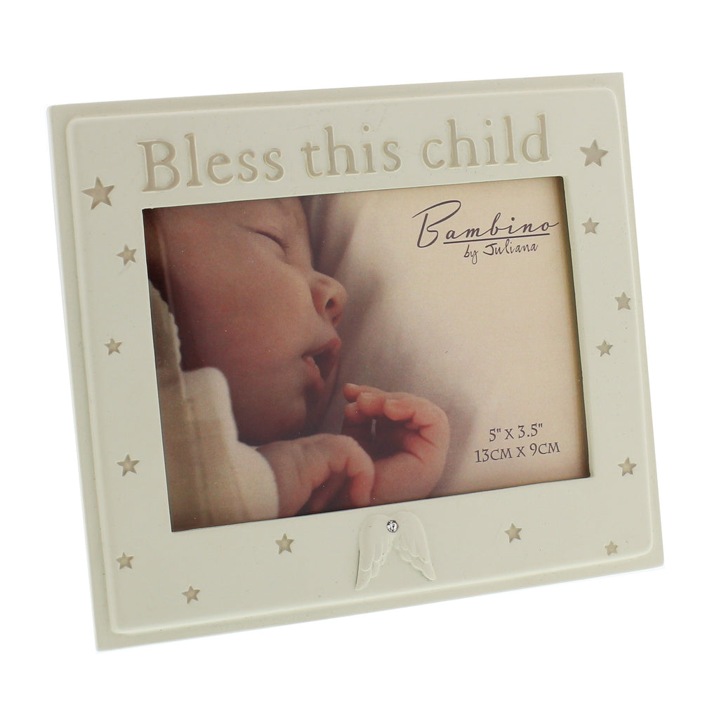 Bambino Resin Photo Frame 5" x 3.5" Bless this Child | Presentimes