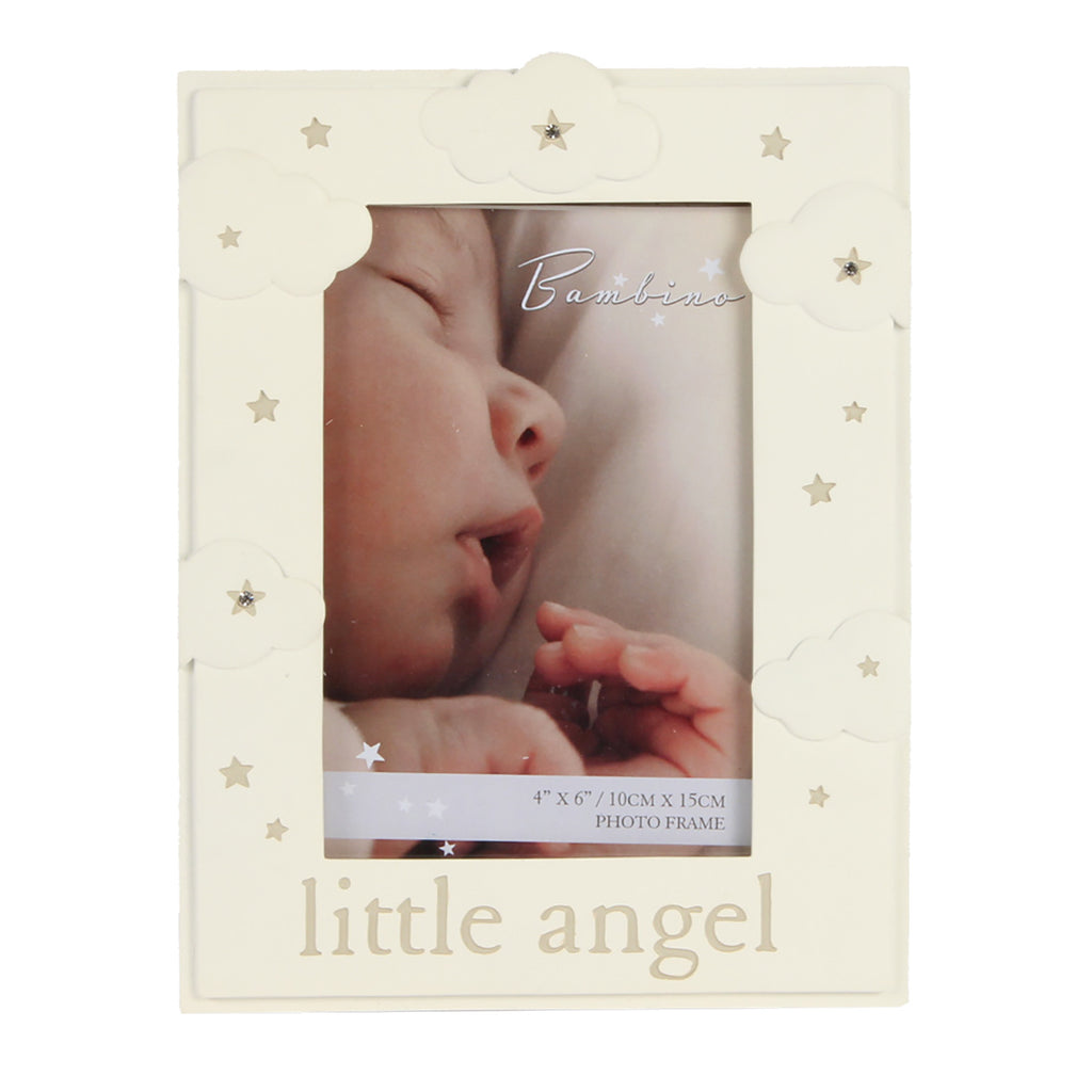 Bambino Resin Cloud Pattern Frame - 4" x 6" Little Angel | Presentimes