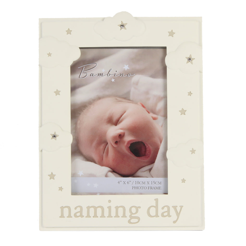 Bambino Resin Cloud Pattern Frame - 4" x 6" Naming Day | Presentimes