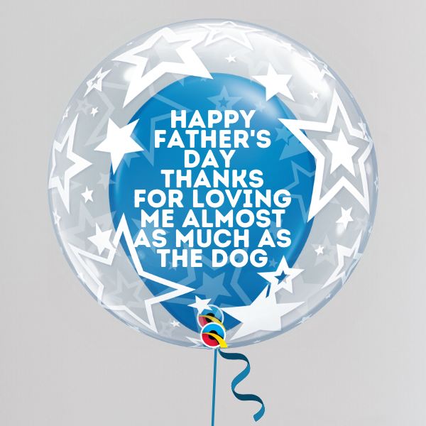 Love the Dog(s) More Father's Day Deco Bubble Balloon (Inflated with Helium & Weight Included) | Presentimes