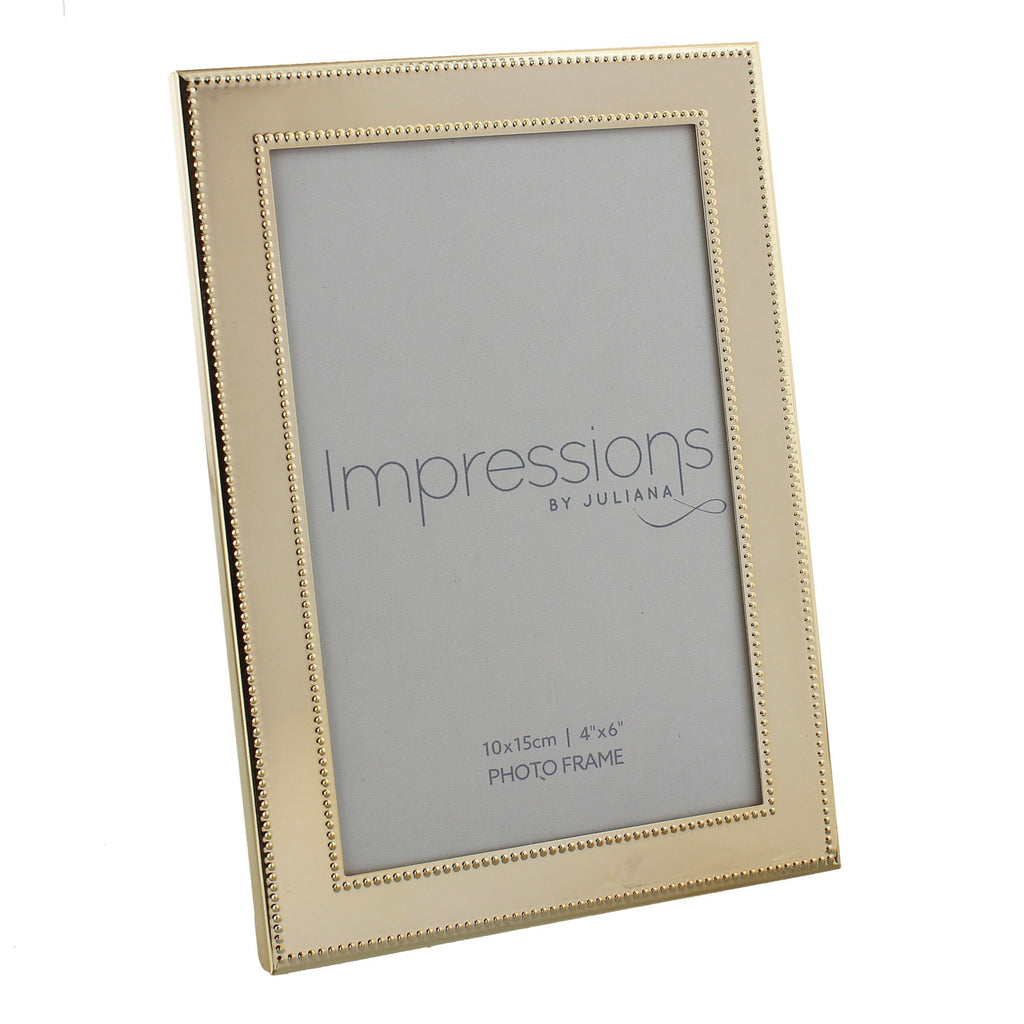 Impressions Brass Finish Bead Edge Photo Frame 4" x 6" | Presentimes