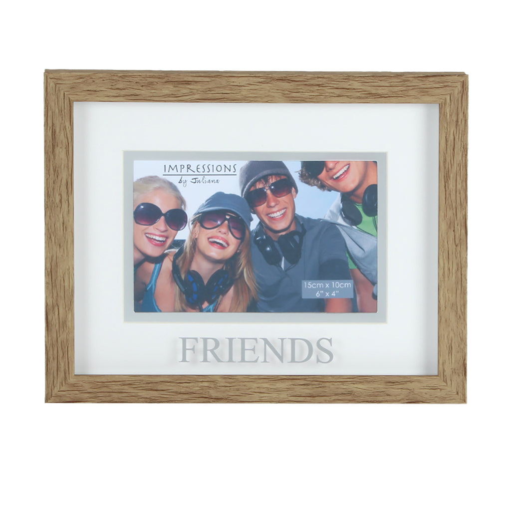 Juliana Natural Wood Effect Plastic Frame - 6" x 4" Friends | Presentimes