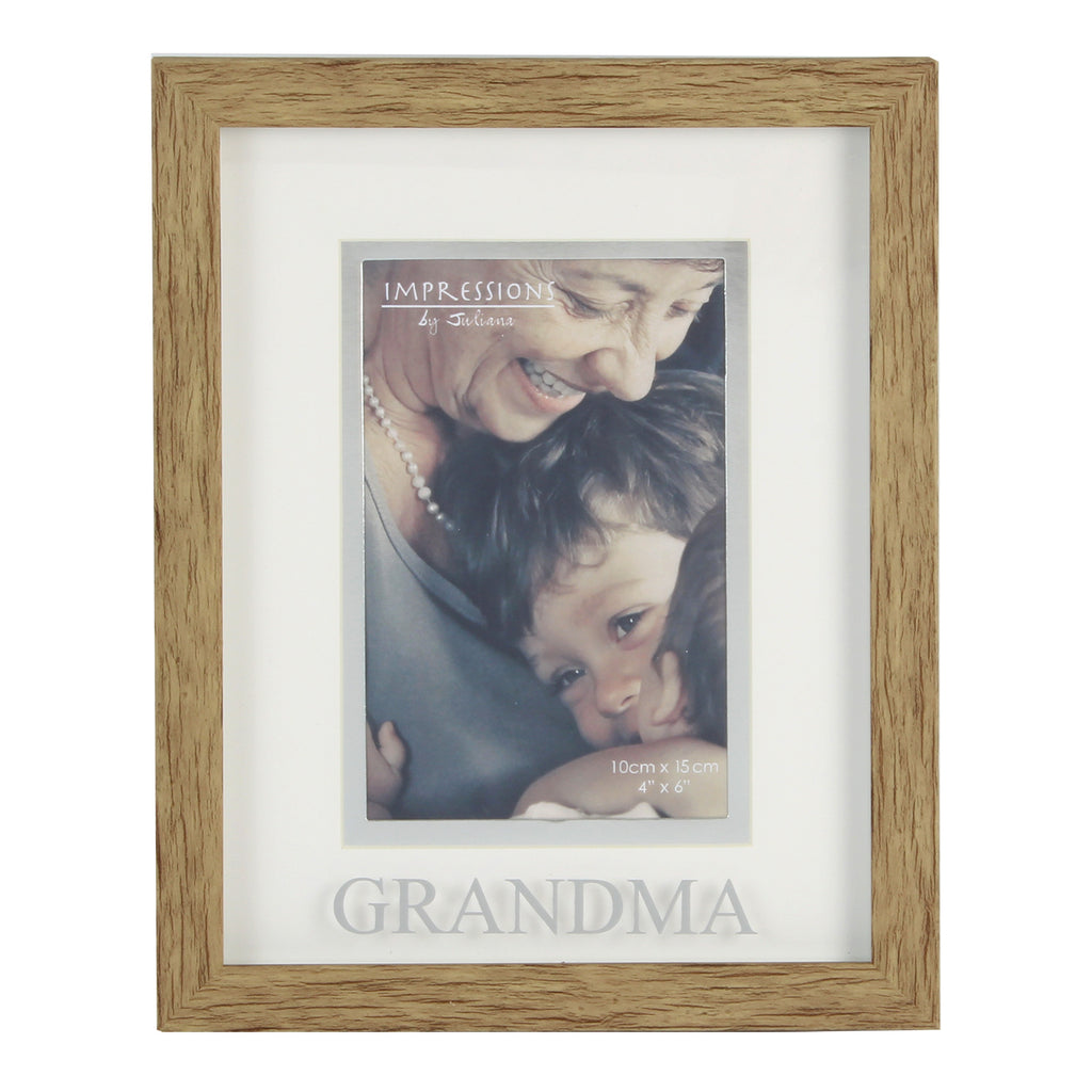 Juliana Natural Wood Effect Plastic Frame - 6" x 4" Grandma | Presentimes
