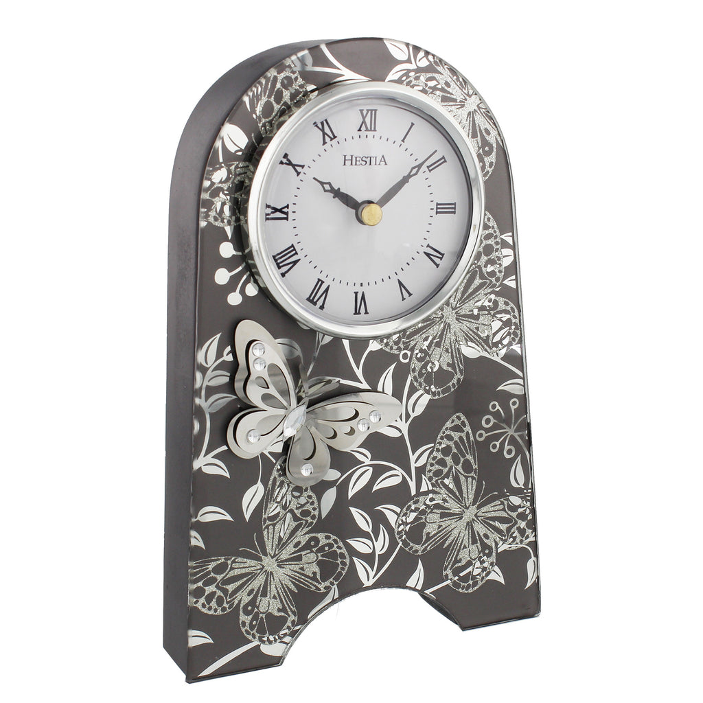 Hestia Butterfly Collection Smoked Grey Clock | Presentimes