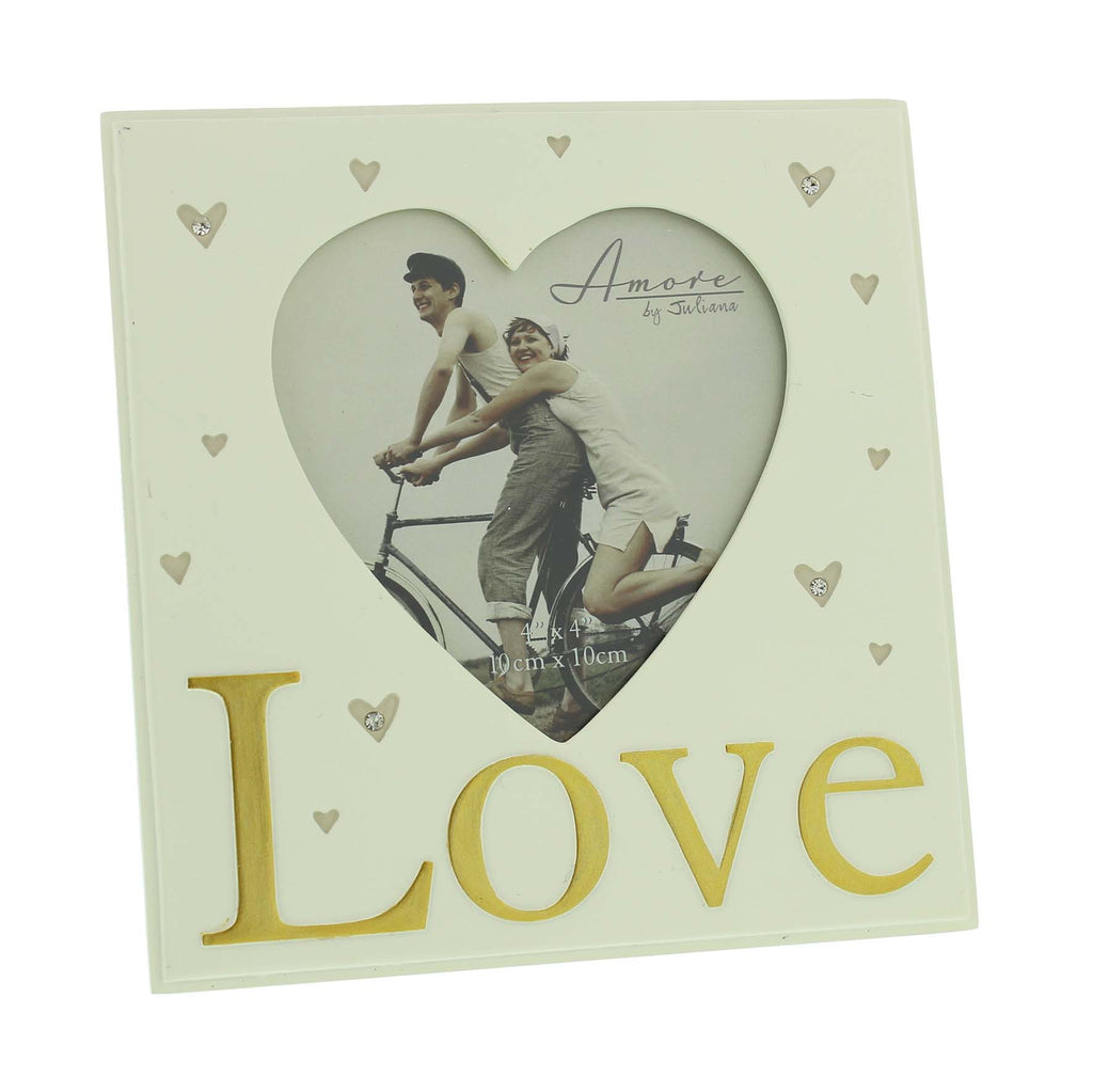 Amore Resin Heart Shape Photo Frame - Love 4" x 4" | Presentimes