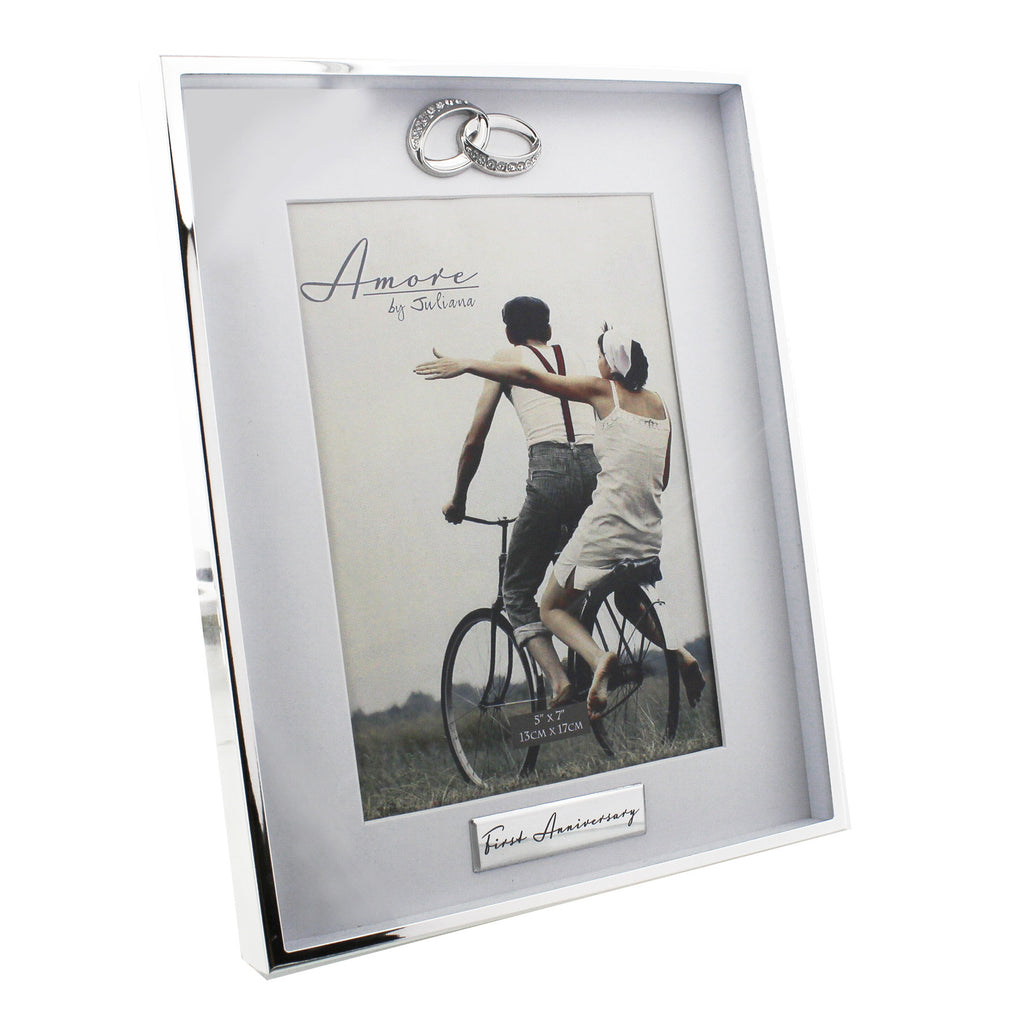 Amore Silverplated Frame Ring Icon - 1st Anniversary 5" x 7" | Presentimes