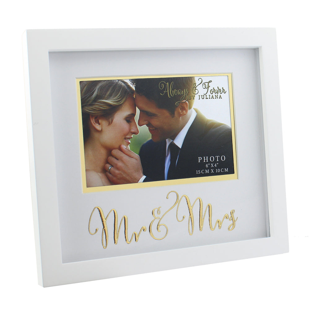 Always & Forever MDF Frame with Gold Words Mr & Mrs 6" x 4" | Presentimes