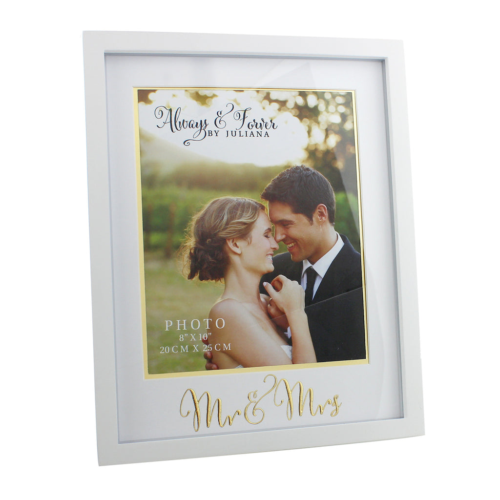 Always & Forever MDF Frame with Gold Words 'Mr & Mrs' 8"x10" | Presentimes