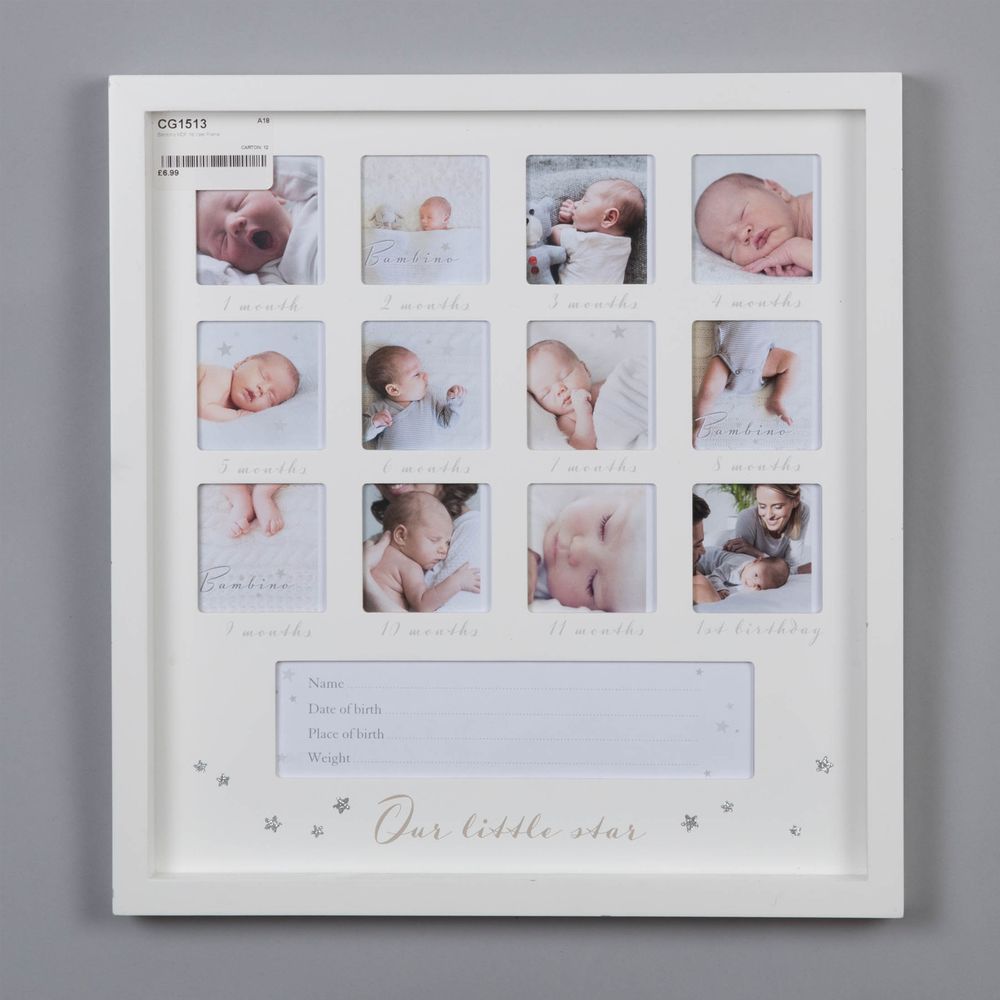 2.5" x 2.5" - Bambino 1st Year Multi Frame - Little Star | Presentimes