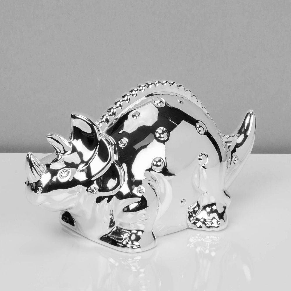 Bambino Silver Plated Dinosaur Money Box | Presentimes
