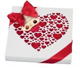 Valentine Chocolates Red Hearts with Ribbon 250g
