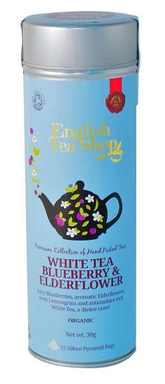 Organic White Tea Blueberry and Elderflower - Super Tea - 15ct Pyramid Tin 30g